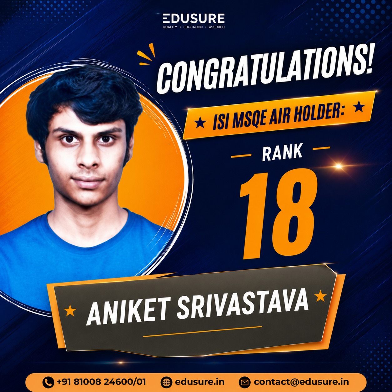 isi aniket srivastav rank18