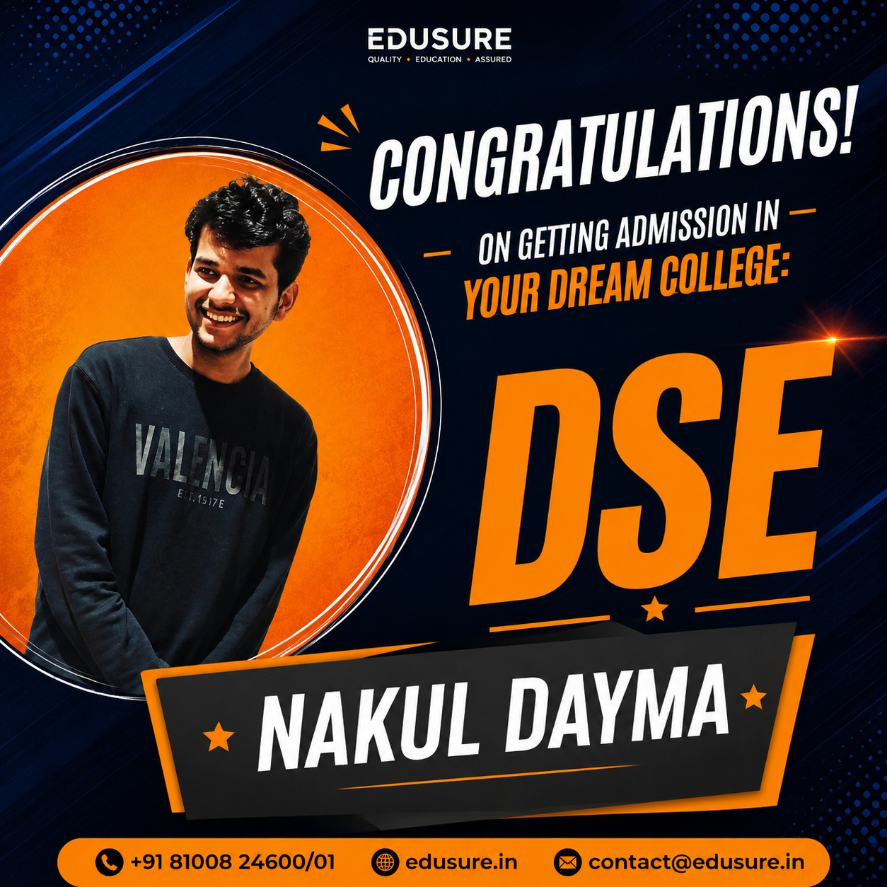 dse nakul dayma selected